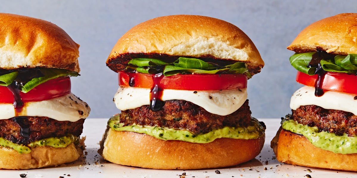 Elevate Your Meal: Caprese Turkey Burgers with Zesty Basil Vinaigrette